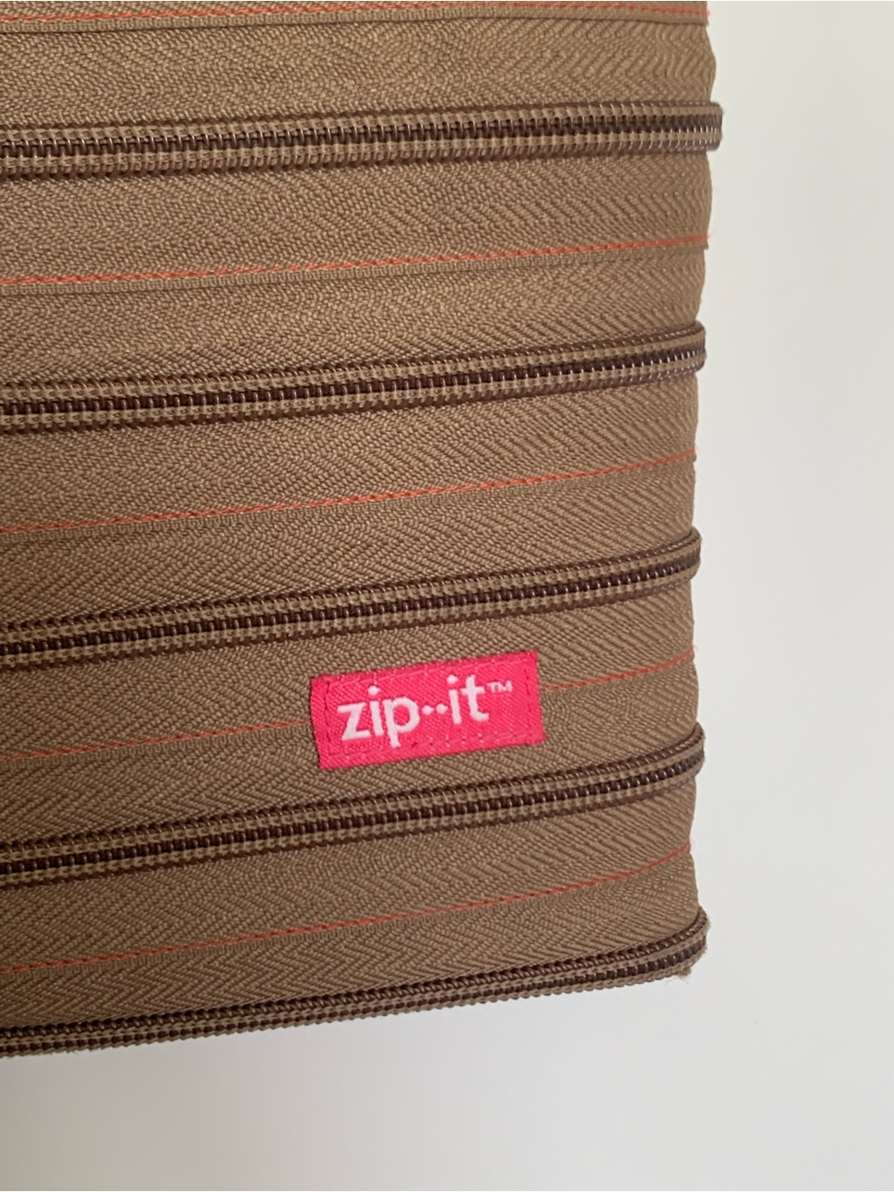 Zip it shoulder bag brown orange purse Y2K 90s - Picture 3 of 7